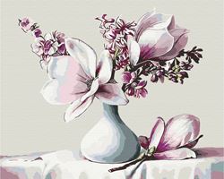 Picture of PAINT BY NUMBERS BOUQUET OF MAQNOLIAS WRAPPED