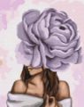 Picture of PAINT BY NUMBERS LADY WITH A PURPLE PEONY WRAPPED