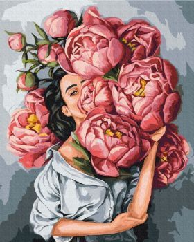 Picture of PAINT BY NUMBERS IN A CLOUD OF PEONIES©MYKHAILYSHYNA DARIA BOXED