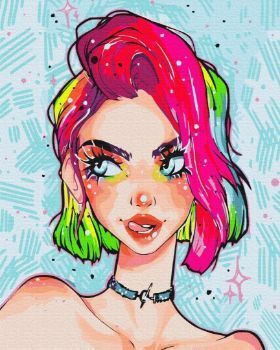 Picture of PAINT BY NUMBERS LADY GRUNGE @NILA_ART_ART BOXED